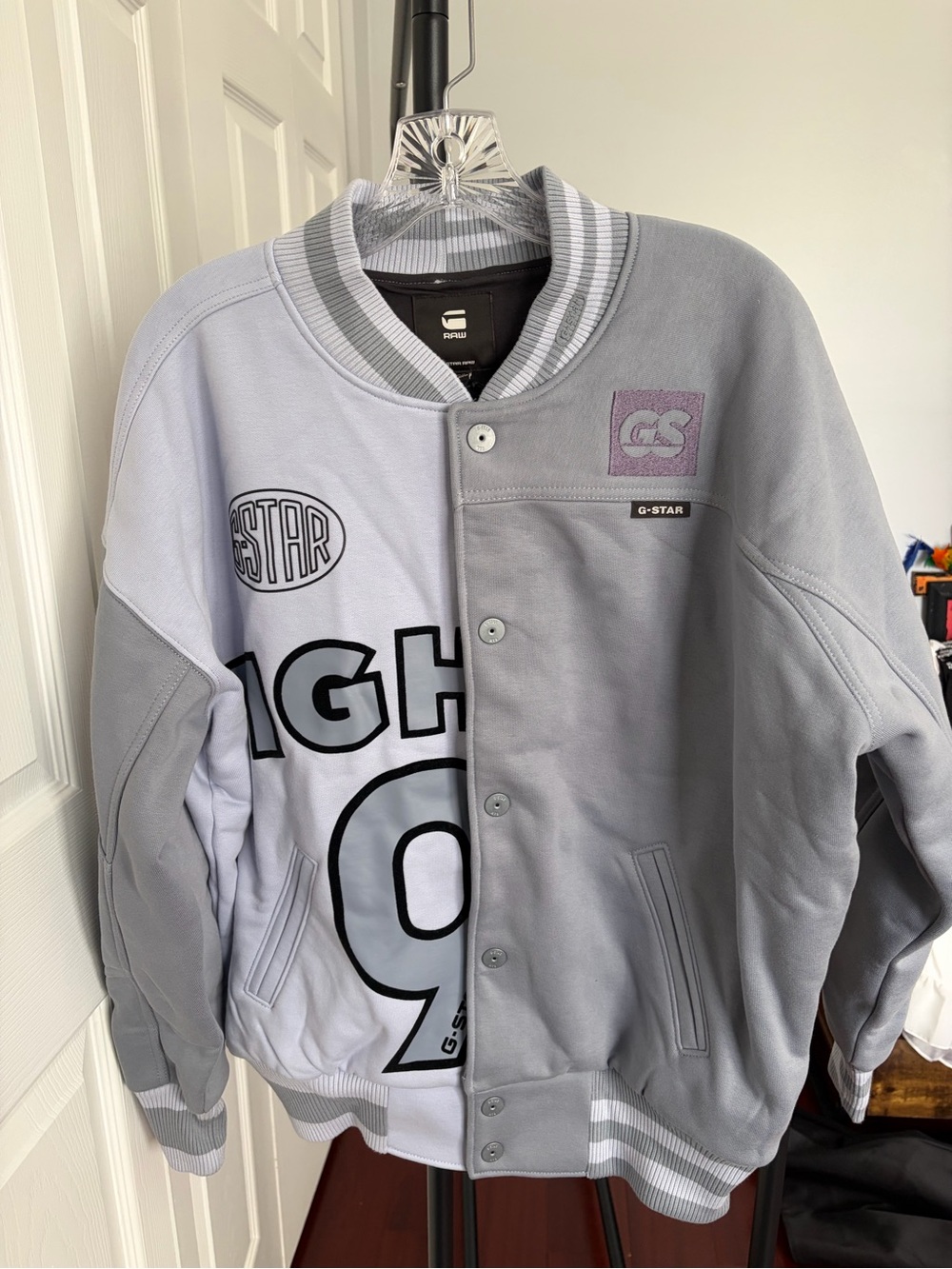 G-Star Light Gray and blue Logo Patchwork Jacket
